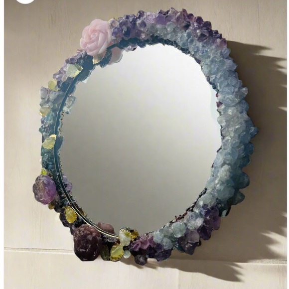 Aphrodite’s Garden Crystal Gemstone Adorned Mirror - Picture 7 of 8